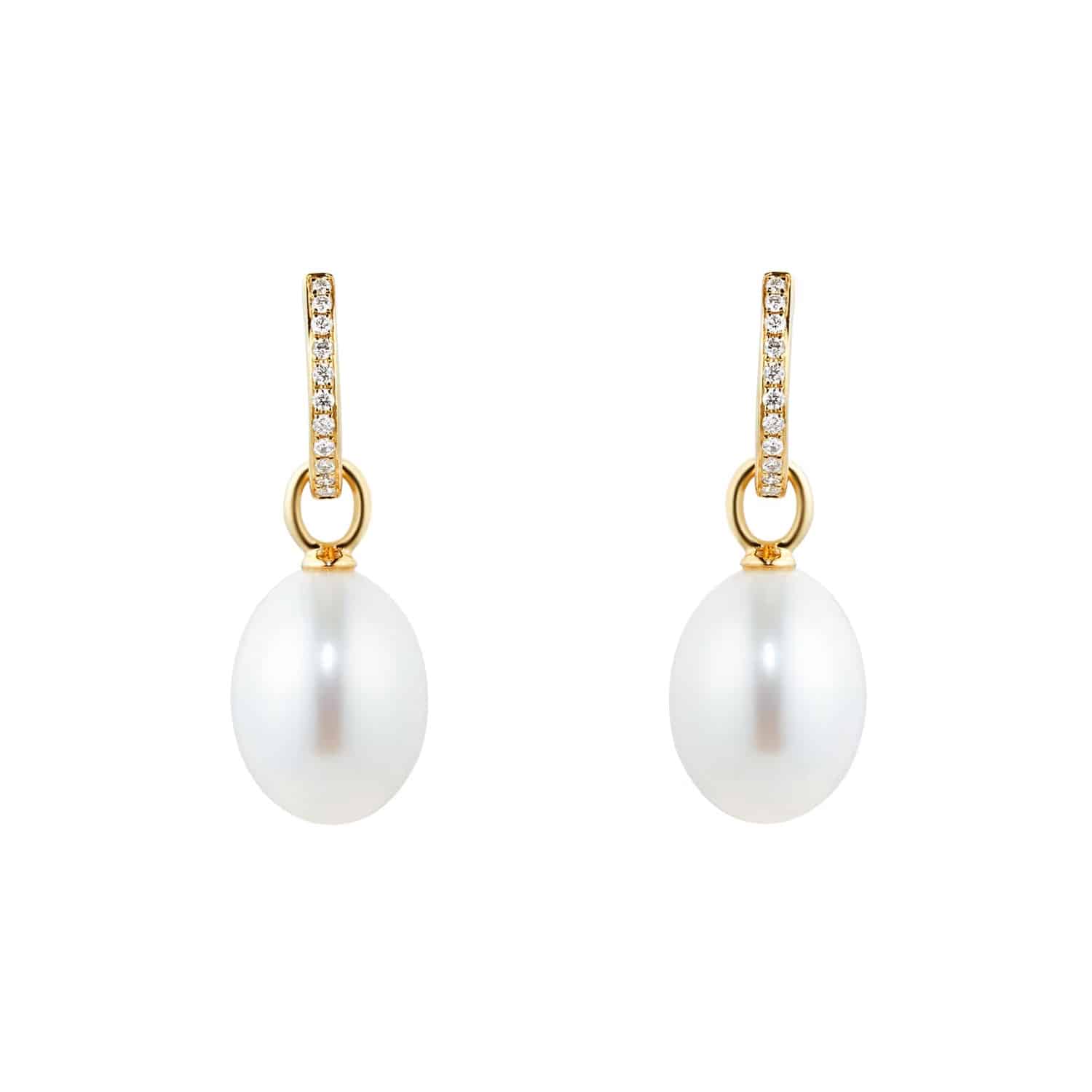 Kiki Classics 18ct Yellow Gold, Pearl Drops With 0.13cttw Diamond Hoop - Image 3